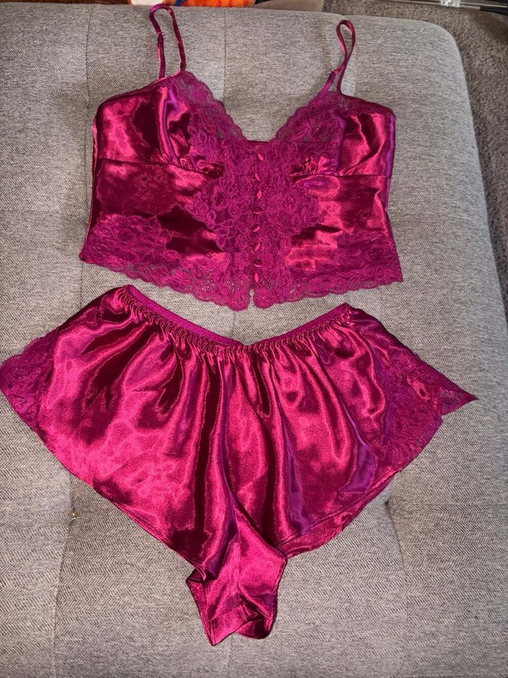 Frederick's of Hollywood Hot Pink Camisole and Shorts Lingerie Set